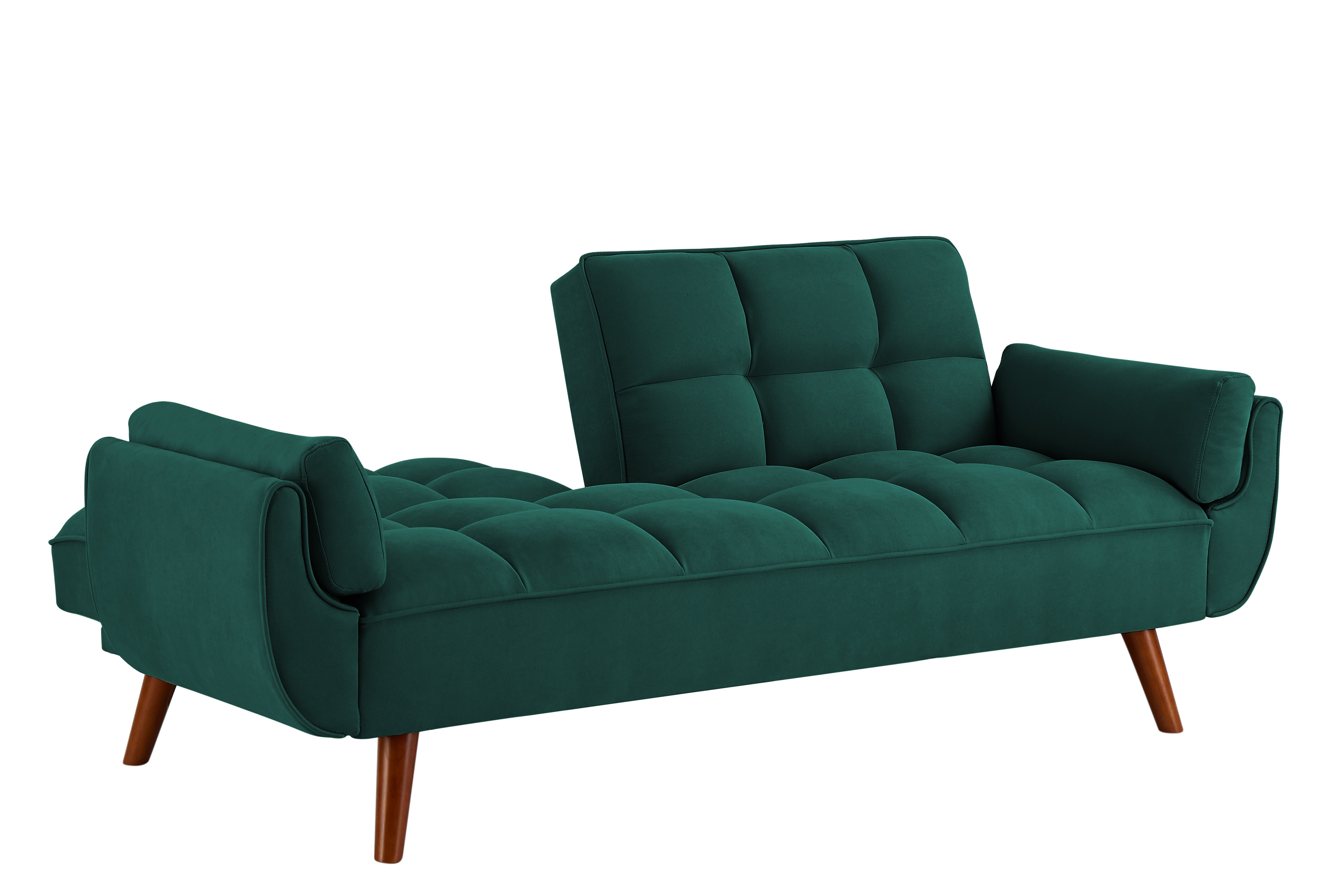 2-Seater Sofa, Modern Loveseat with Tufted Back and Solid Wood Legs